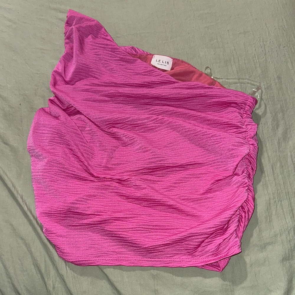 LELIS Pink Ruched Skirt